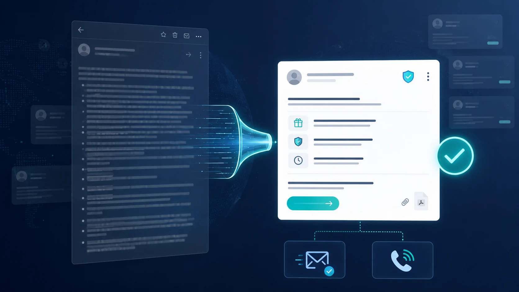 İhracatta kısa ve net B2B tanıtım maili hazırlama sürecini gösteren profesyonel iletişim görseli