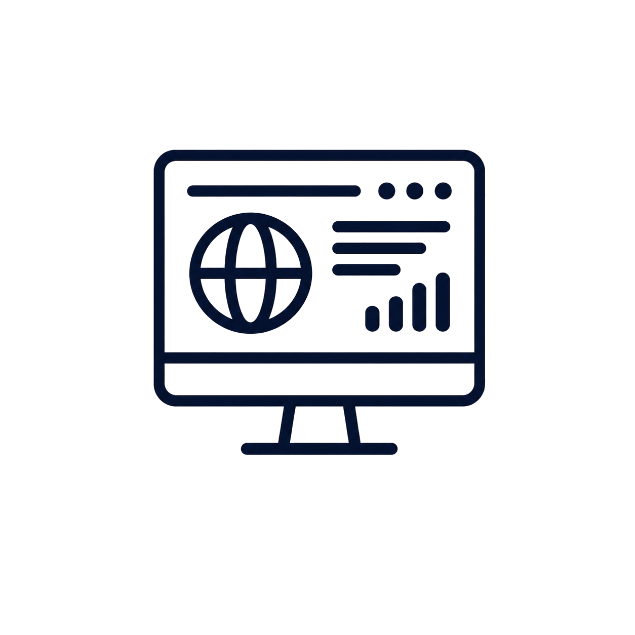Yurt dışı pazarlar için web sitesi görünürlüğü ikonu